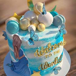 Blou verjaarsdag koek