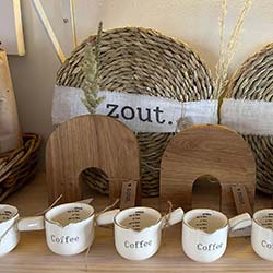 Koffie bekers, plekmatjies